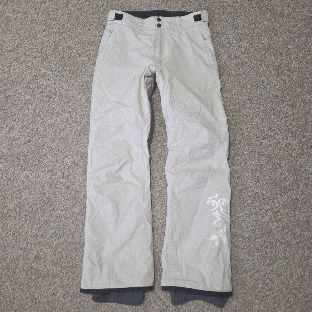 LOLE Women’s Ski Snow Pants Ivory With Side Leg Design Size 4 Snow EUC
